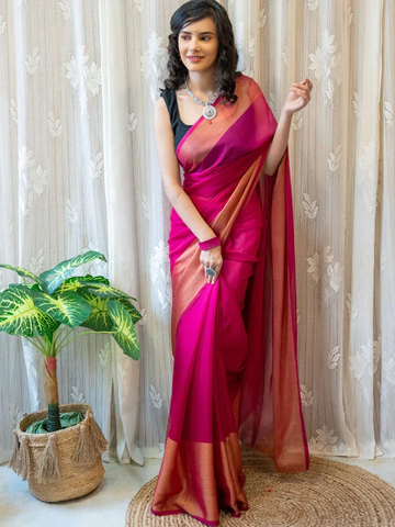 1-MIN READY TO WEAR SAREE IN PREMIUM CHIFFON SILK