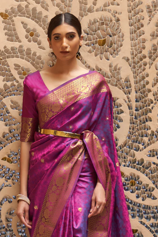 Bucolic Purple Kanjivaram Silk Saree