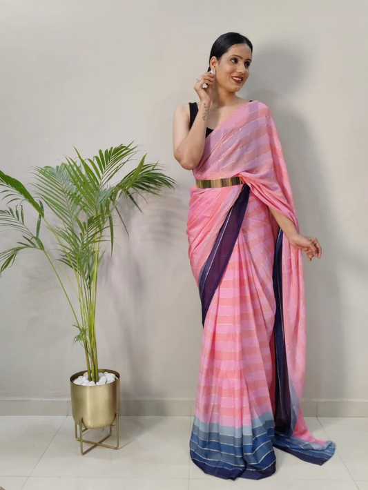 1-MIN READY TO WEAR SAREE IN PREMIUM CHIFFON SILK